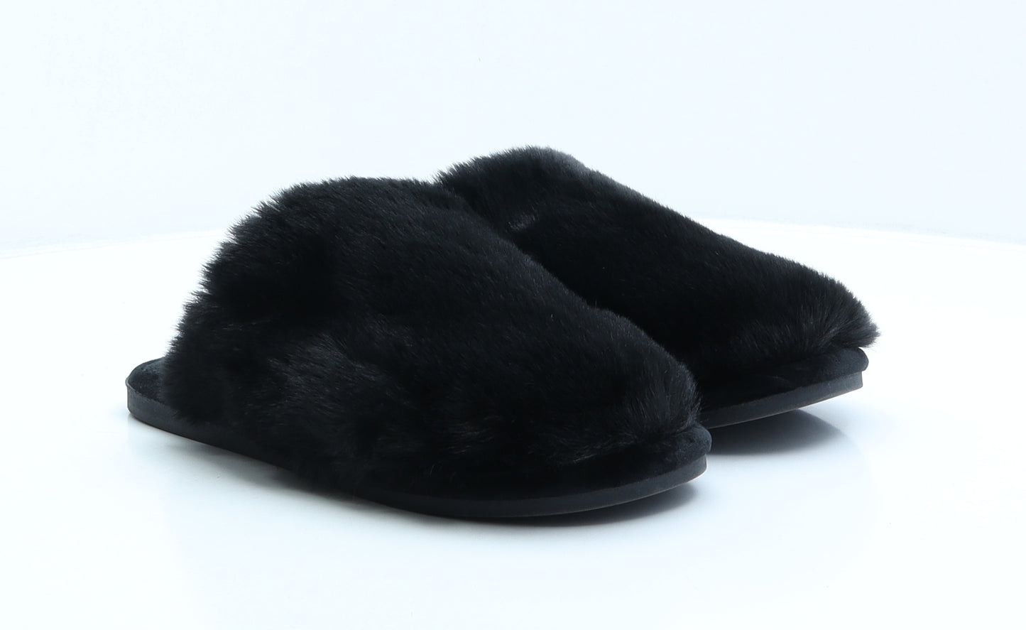 Calm &Cosy Womens Black Polyester Mule Slipper UK