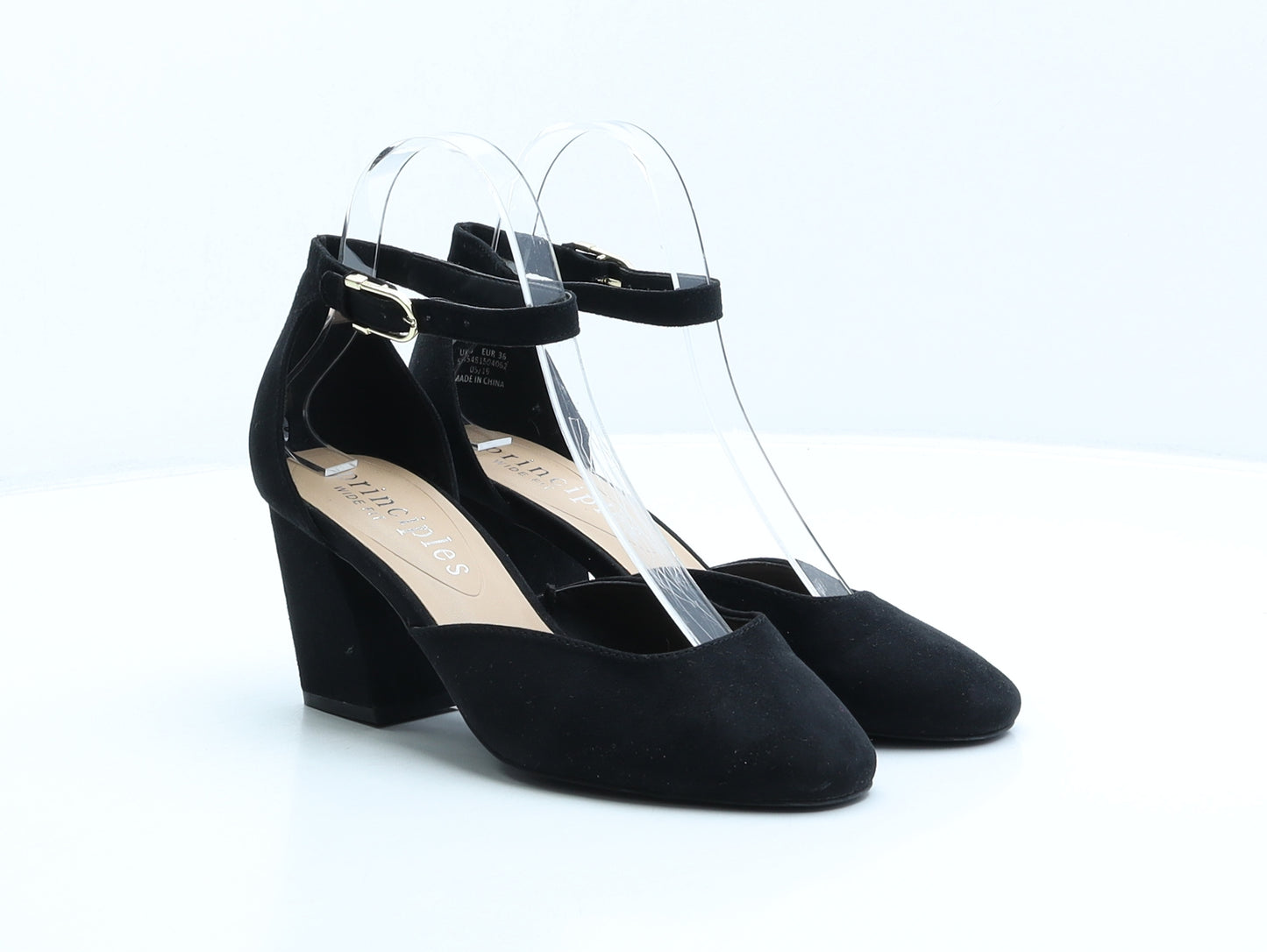 Principles Womens Black Polyester D'Orsay Heel UK 3 36 - Wide fit