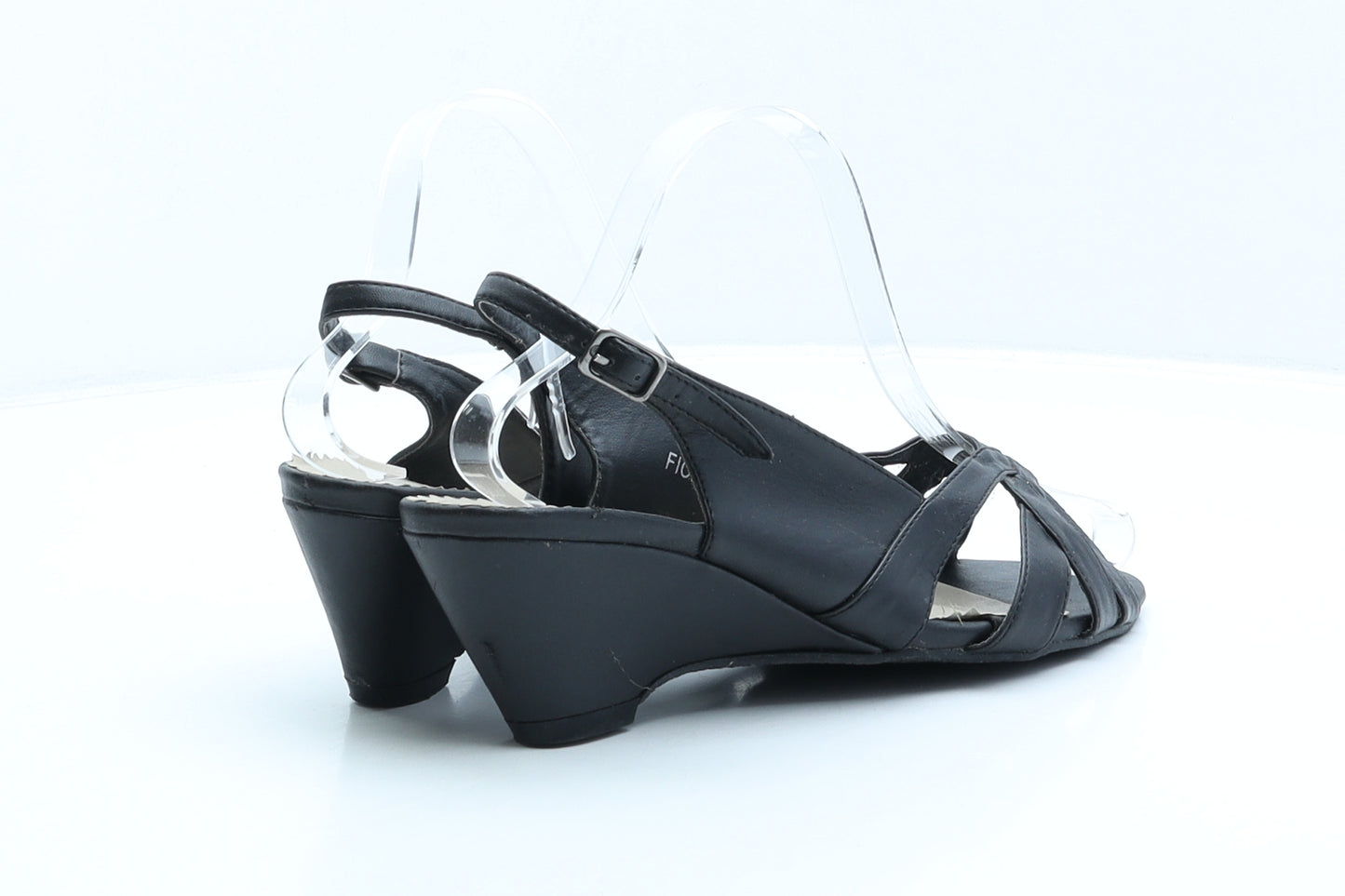 XITE Womens Black Leather Slingback Heel UK 6