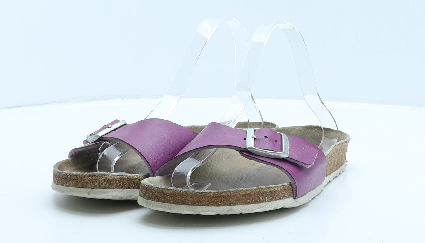Birkenstock Womens Purple Leather Slip On Flat UK 6 39