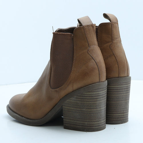 New Look Womens Brown Leather Chelsea Boot UK 6 39