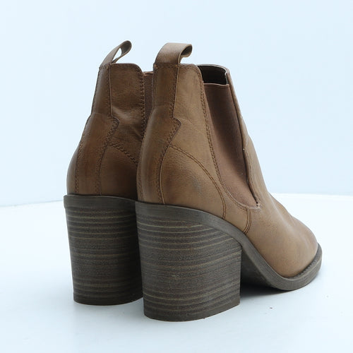 New Look Womens Brown Leather Chelsea Boot UK 6 39