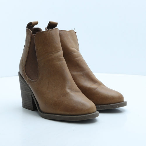 New Look Womens Brown Leather Chelsea Boot UK 6 39