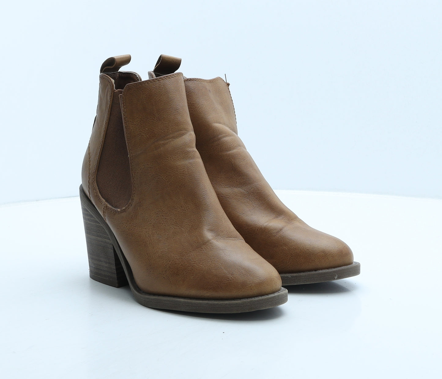 New Look Womens Brown Leather Chelsea Boot UK 6 39