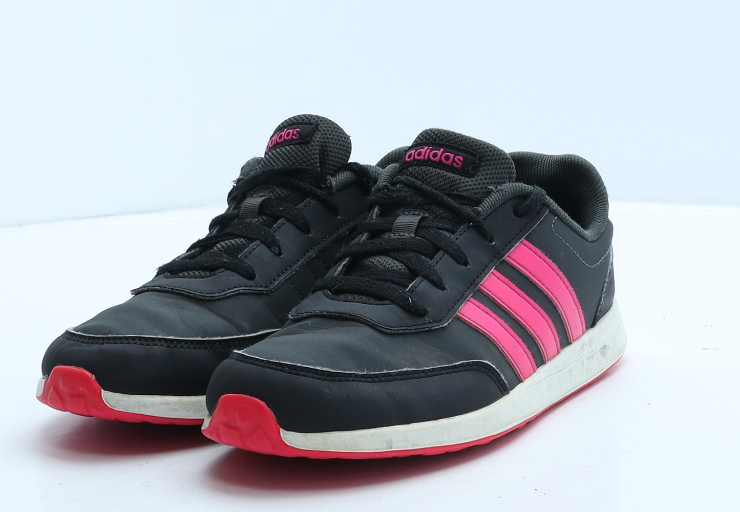 adidas Womens Black Striped Leather Trainer UK 5 38