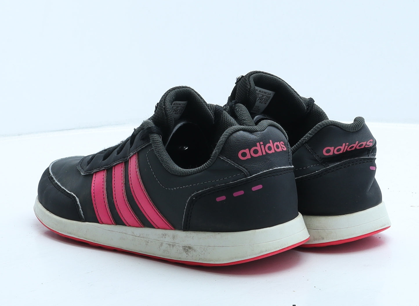 adidas Womens Black Striped Leather Trainer UK 5 38