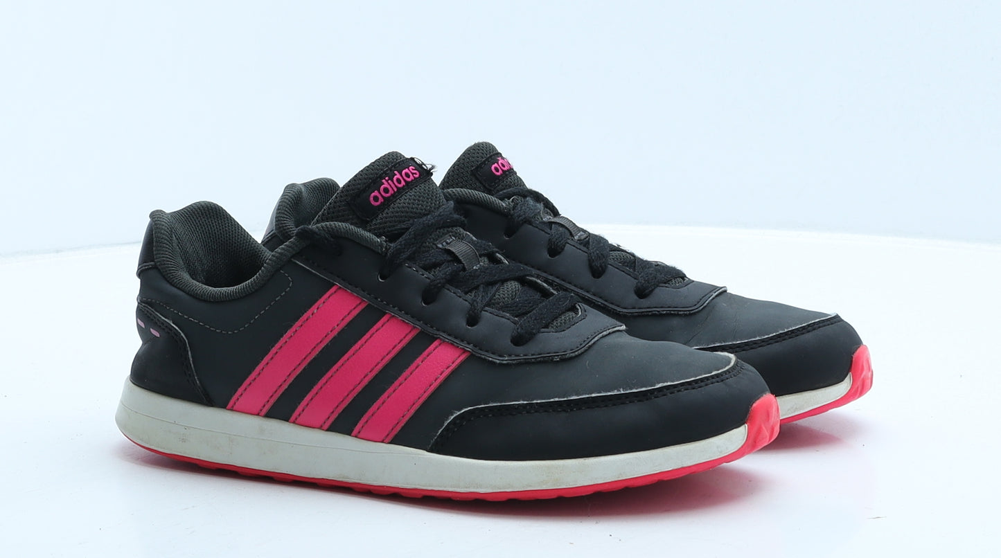 adidas Womens Black Striped Leather Trainer UK 5 38