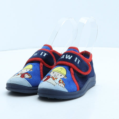 Bob the Builder Boys Blue Colourblock Fabric Loafer Slipper UK 7 - Saw it Bob