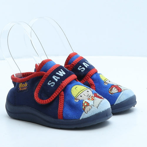 Bob the Builder Boys Blue Colourblock Fabric Loafer Slipper UK 7 - Saw it Bob