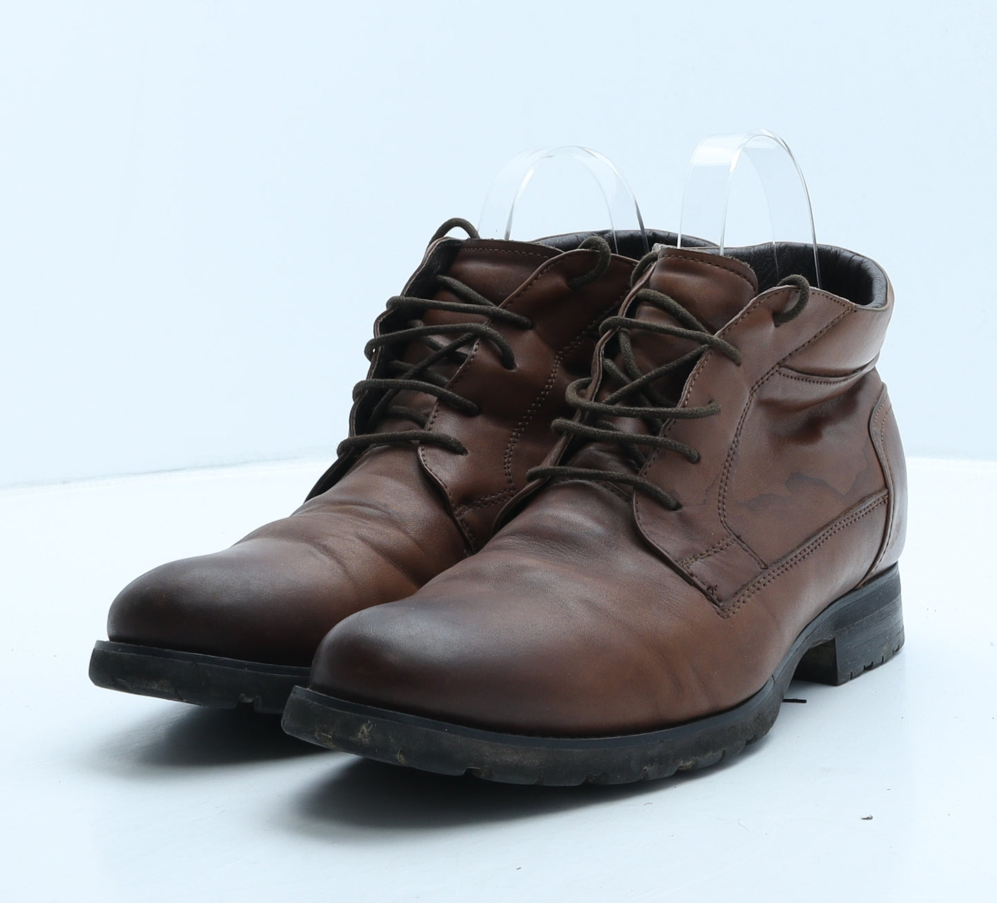 TOTO Mens Brown Leather Bootie Boot UK 7
