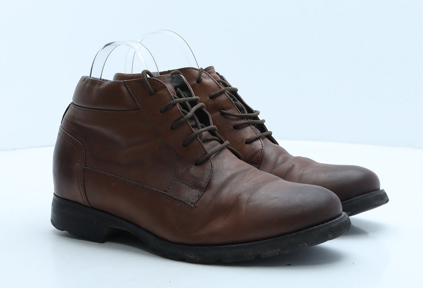 TOTO Mens Brown Leather Bootie Boot UK 7