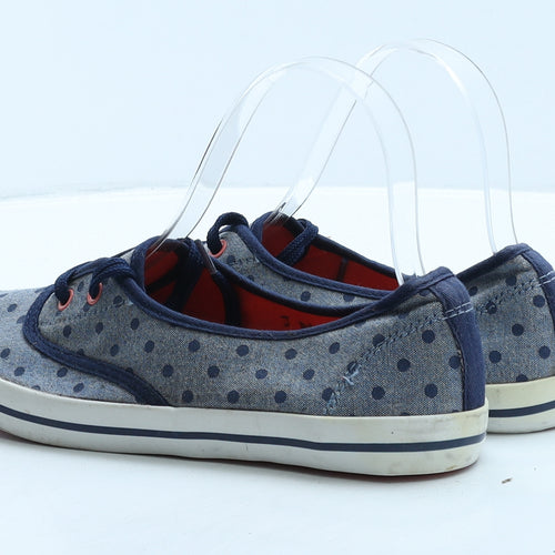 George Womens Blue Polka Dot Fabric Trainer UK 4 37