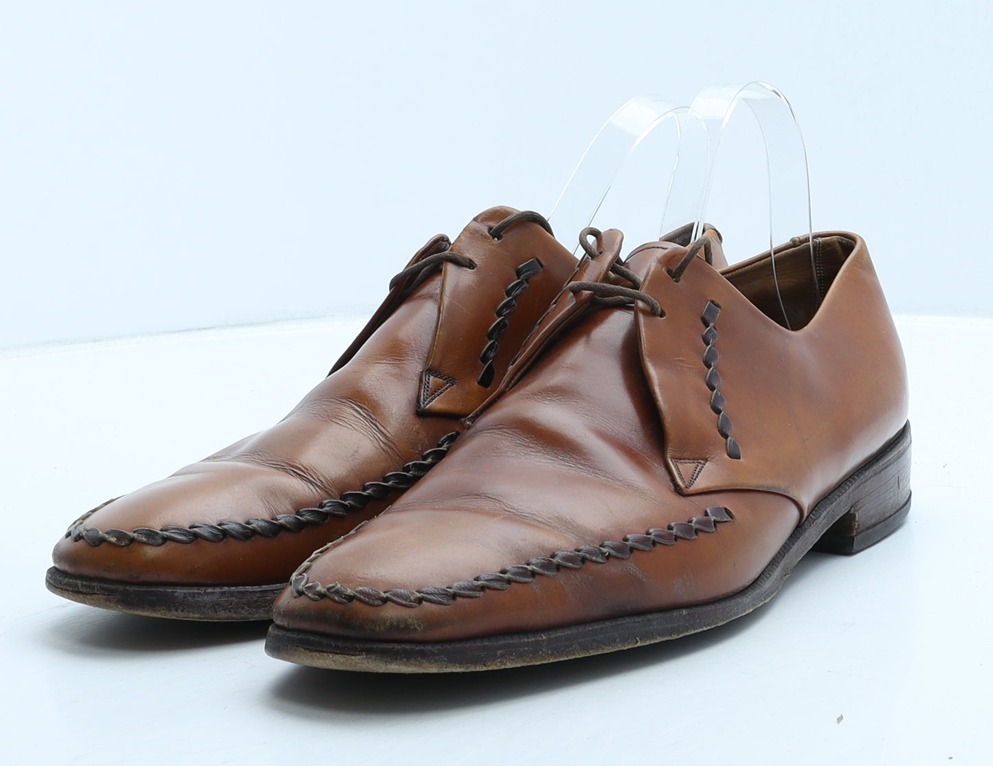 Baker Mens Brown Leather Oxford Dress UK 9