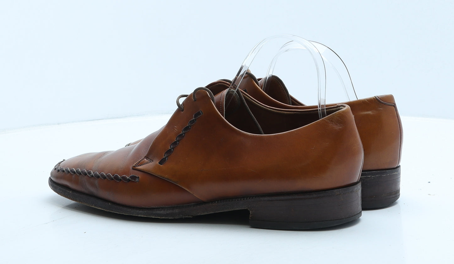 Baker Mens Brown Leather Oxford Dress UK 9
