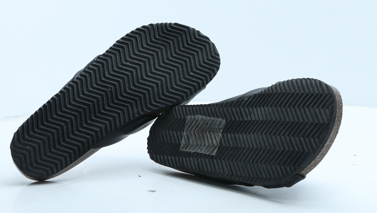 Primark Womens Black Leather Slip On Flat UK 7 40