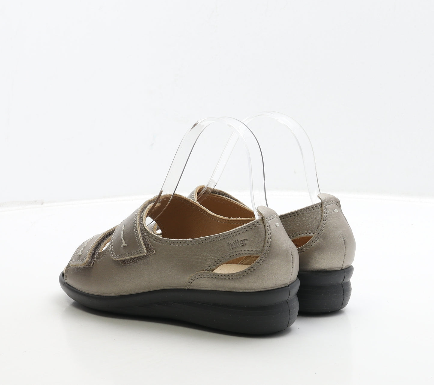 Hotter Womens Gold Leather Slip On Flat UK 5