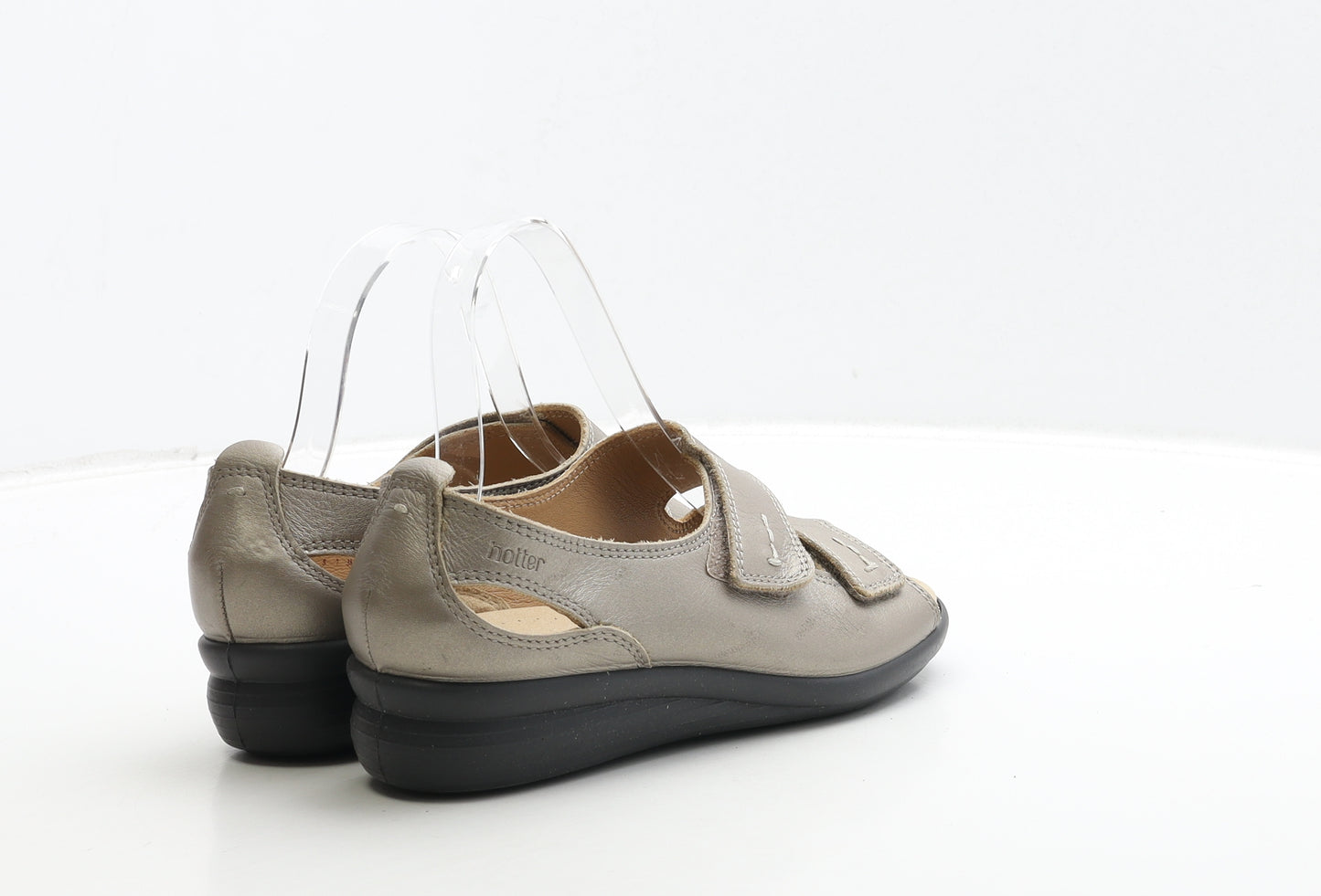 Hotter Womens Gold Leather Slip On Flat UK 5