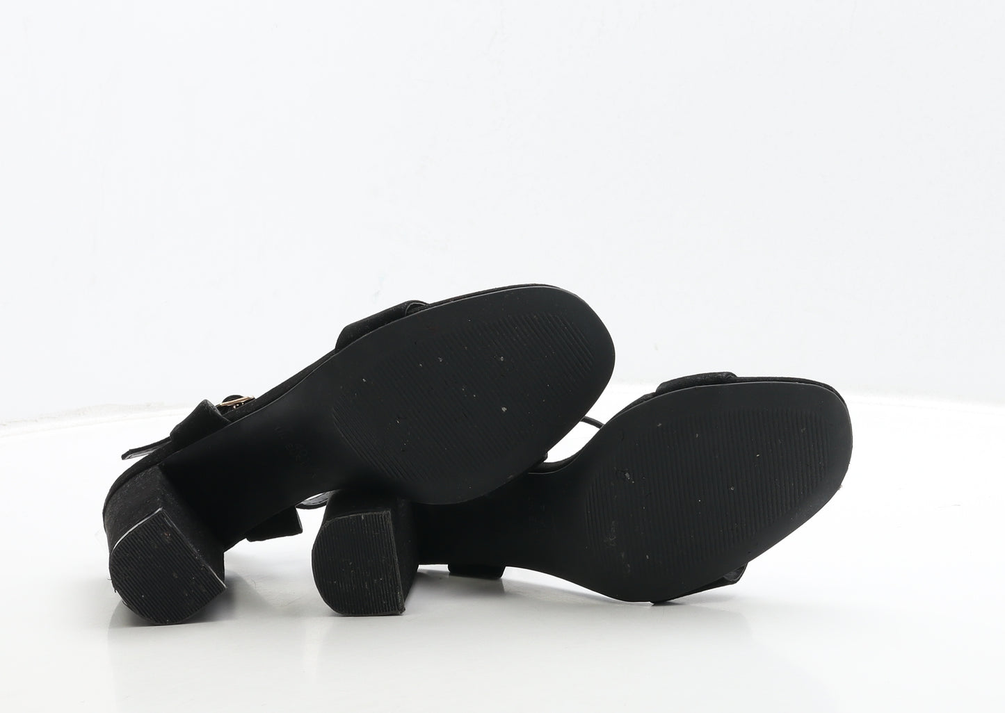 Primark Womens Black Suede Strappy Heel UK 7 40