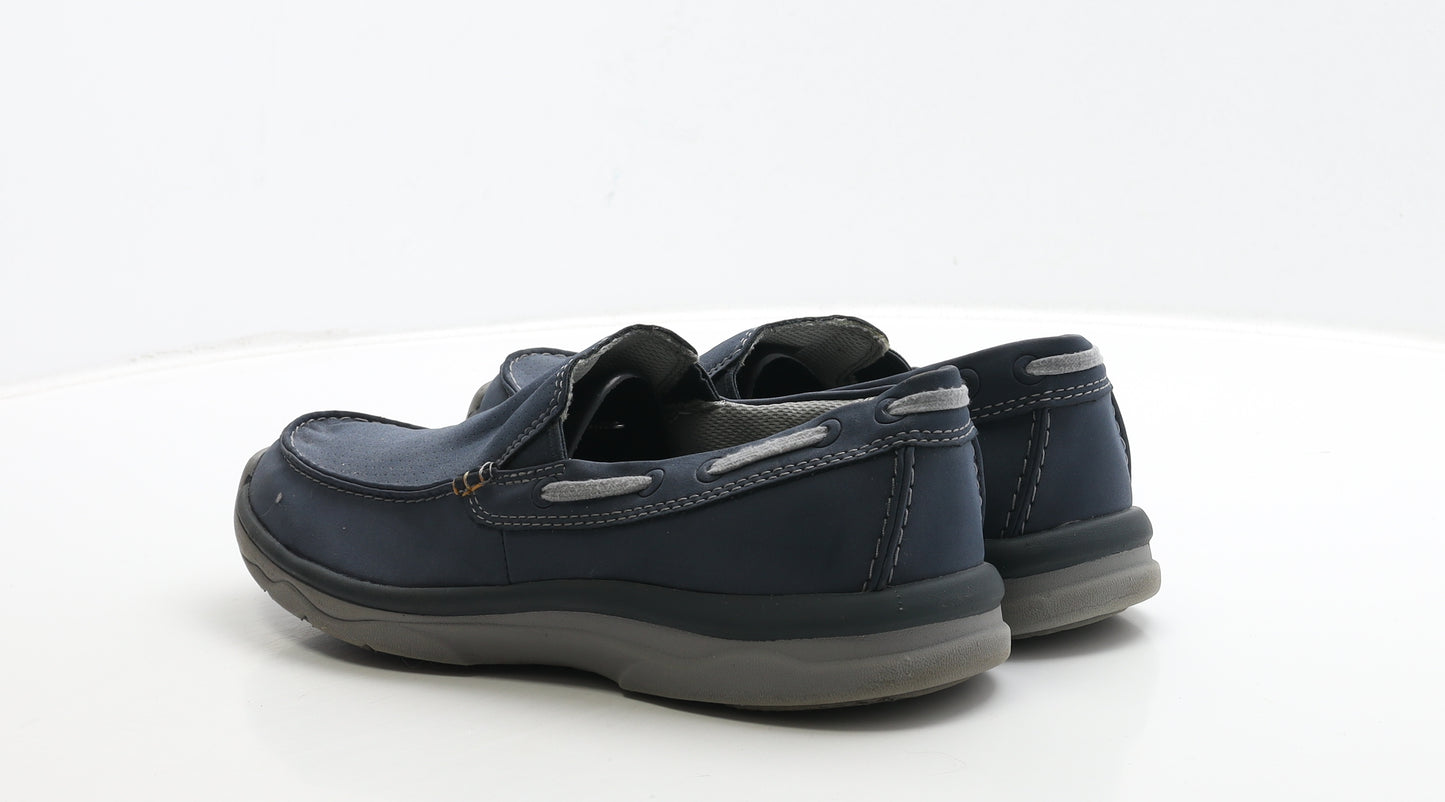 Clarks Mens Blue Leather Loafer Casual UK 8 42 - Cloudsteppers