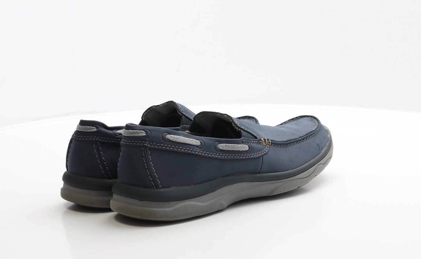 Clarks Mens Blue Leather Loafer Casual UK 8 42 - Cloudsteppers