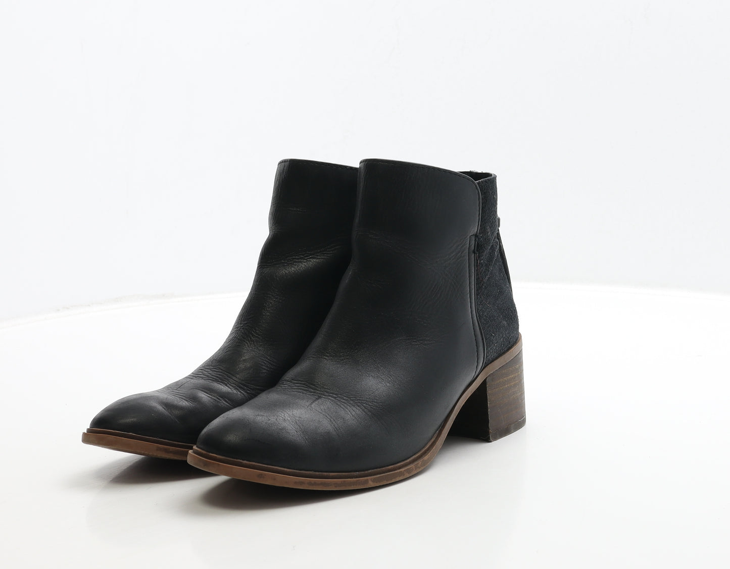 TU Womens Black Leather Bootie Boot UK 5
