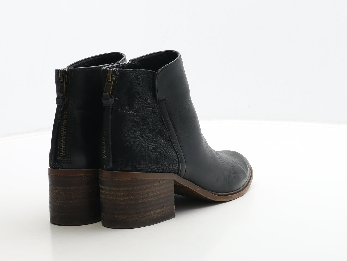TU Womens Black Leather Bootie Boot UK 5