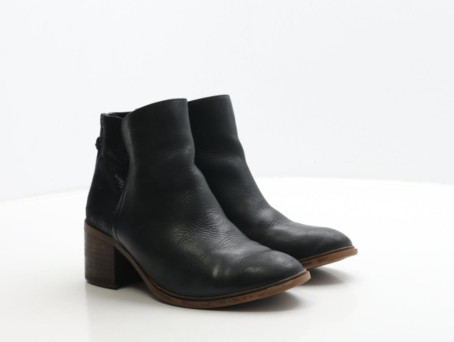 TU Womens Black Leather Bootie Boot UK 5
