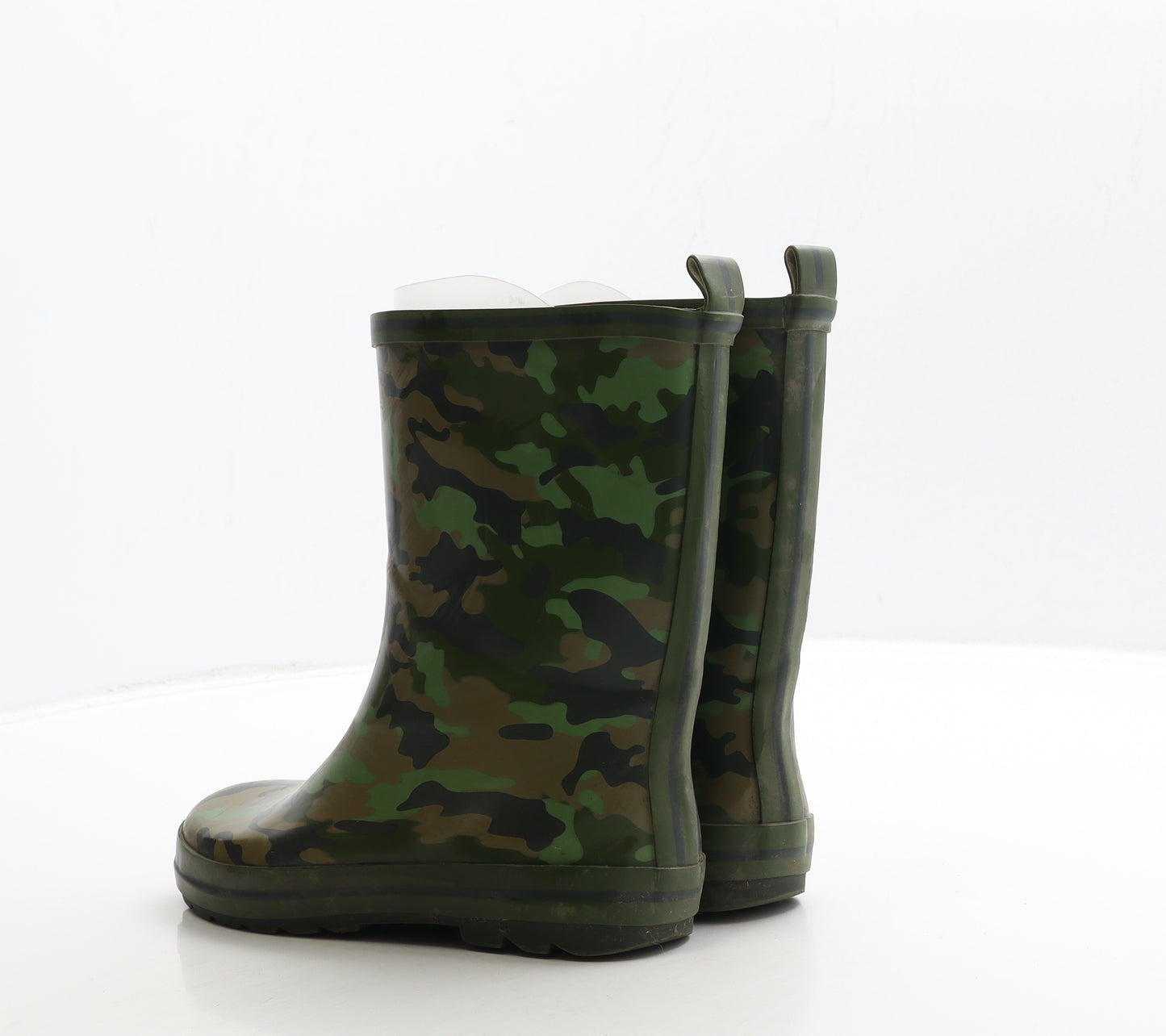Marks and Spencer Boys Green Camouflage Rubber Wellies Boot UK 13 32
