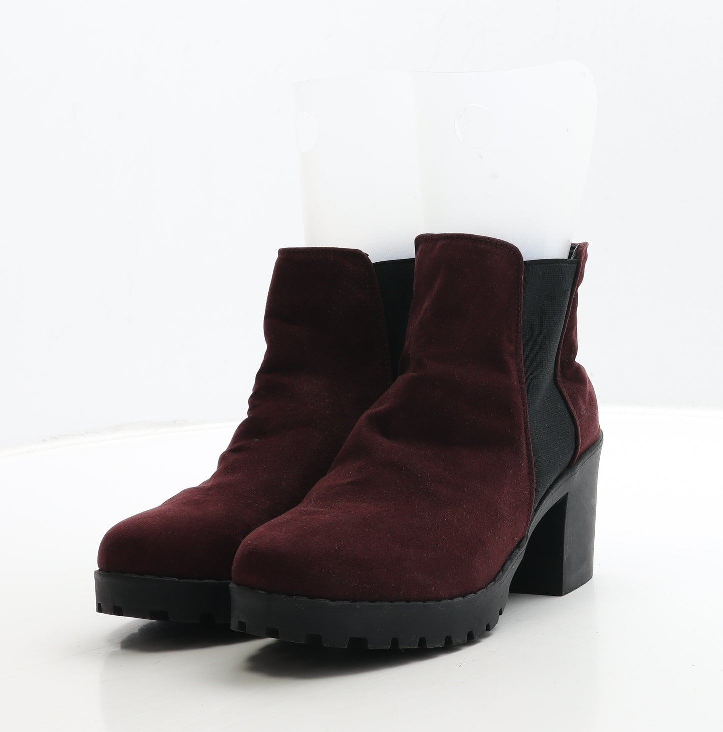 New Look Womens Red Suede Chelsea Boot UK 6 39