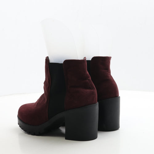 New Look Womens Red Suede Chelsea Boot UK 6 39
