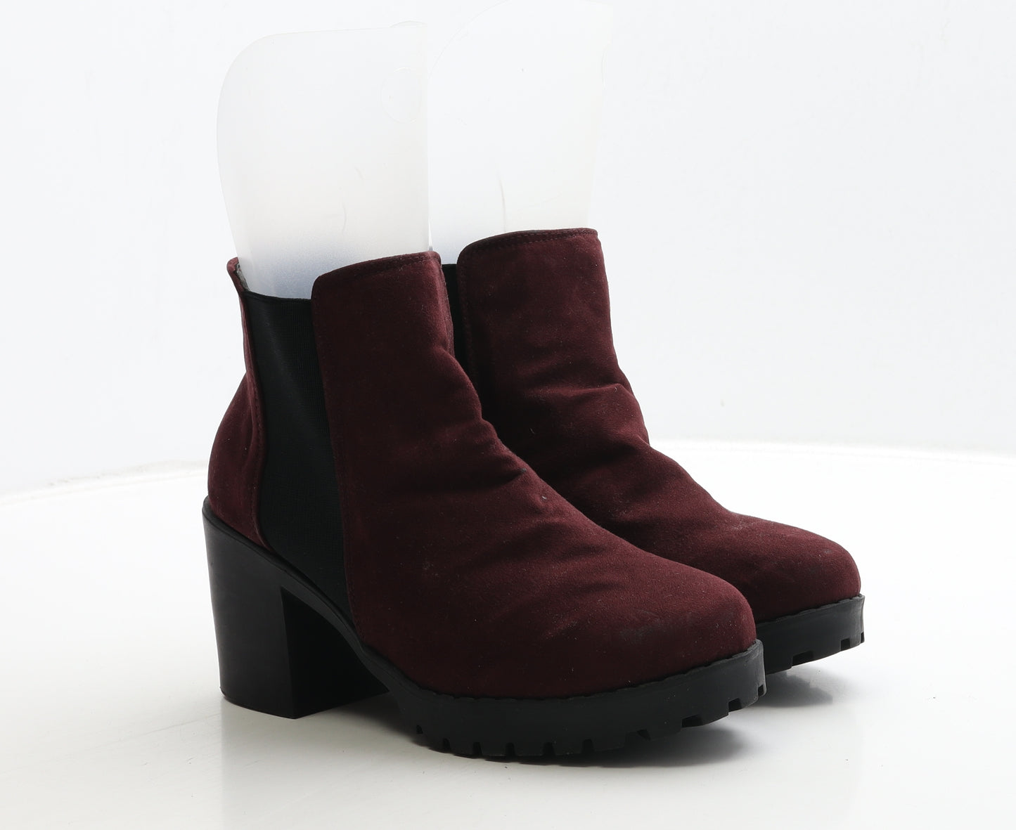 New Look Womens Red Suede Chelsea Boot UK 6 39