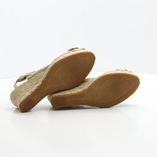 Cipollini Womens Beige Fabric Espadrille Heel UK 4 37