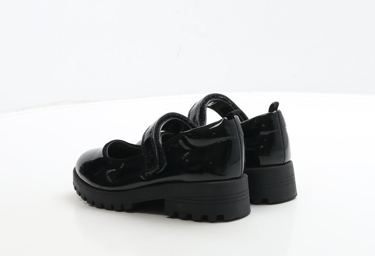 F&F Girls Black PVC Mary Jane Dress UK 11 29