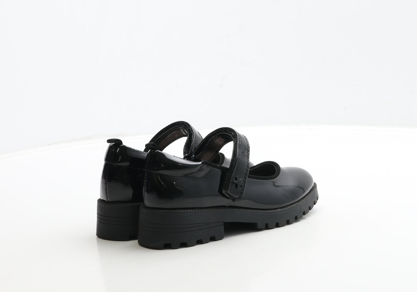 F&F Girls Black PVC Mary Jane Dress UK 11 29