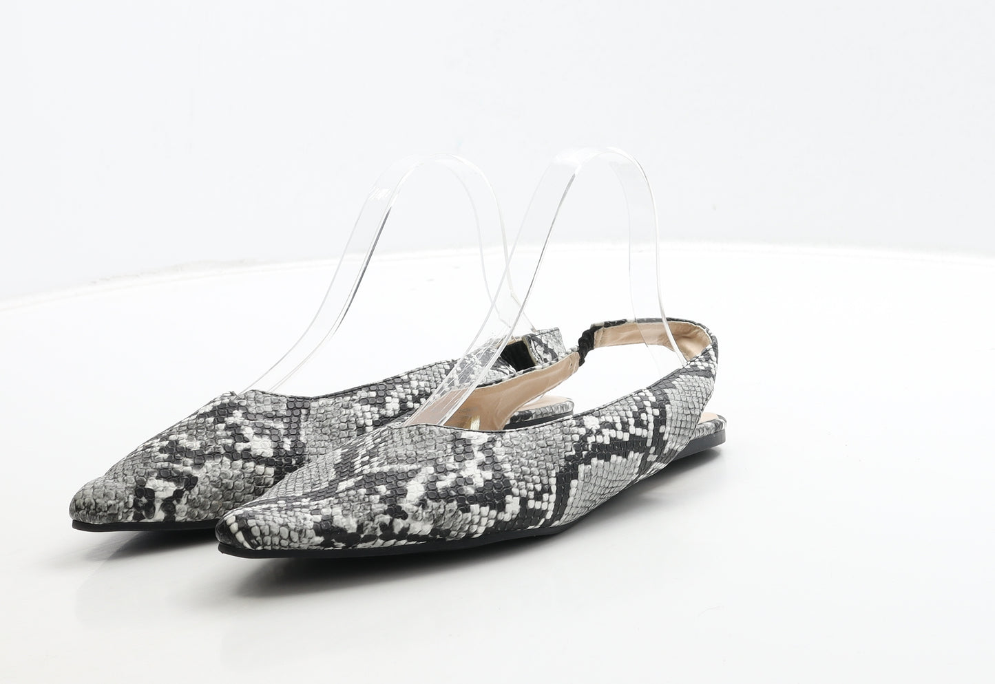 Primark Womens Multicoloured Animal Print Leather Slingback Flat UK 6 39 - Snake Print