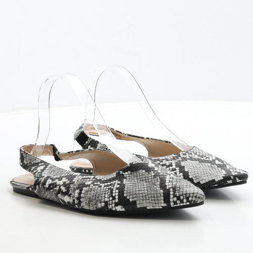 Primark Womens Multicoloured Animal Print Leather Slingback Flat UK 6 39 - Snake Print