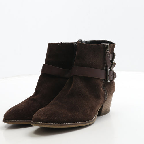 Dune Womens Brown Leather Biker Boot UK 5 38