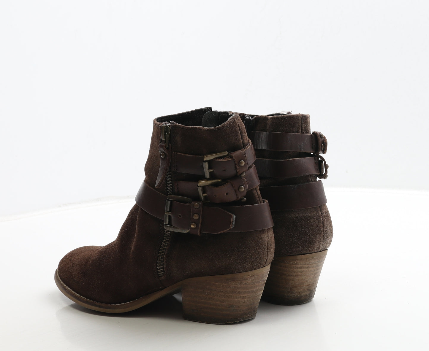 Dune Womens Brown Leather Biker Boot UK 5 38