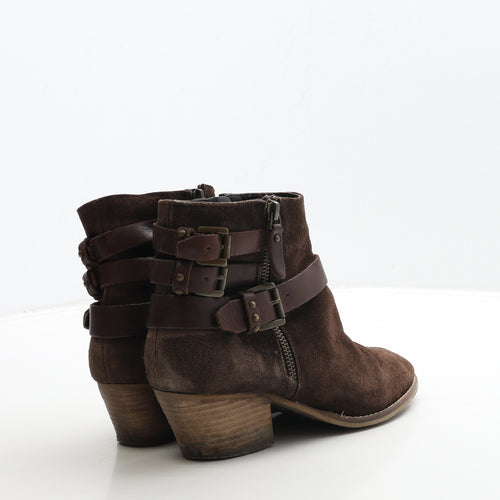 Dune Womens Brown Leather Biker Boot UK 5 38
