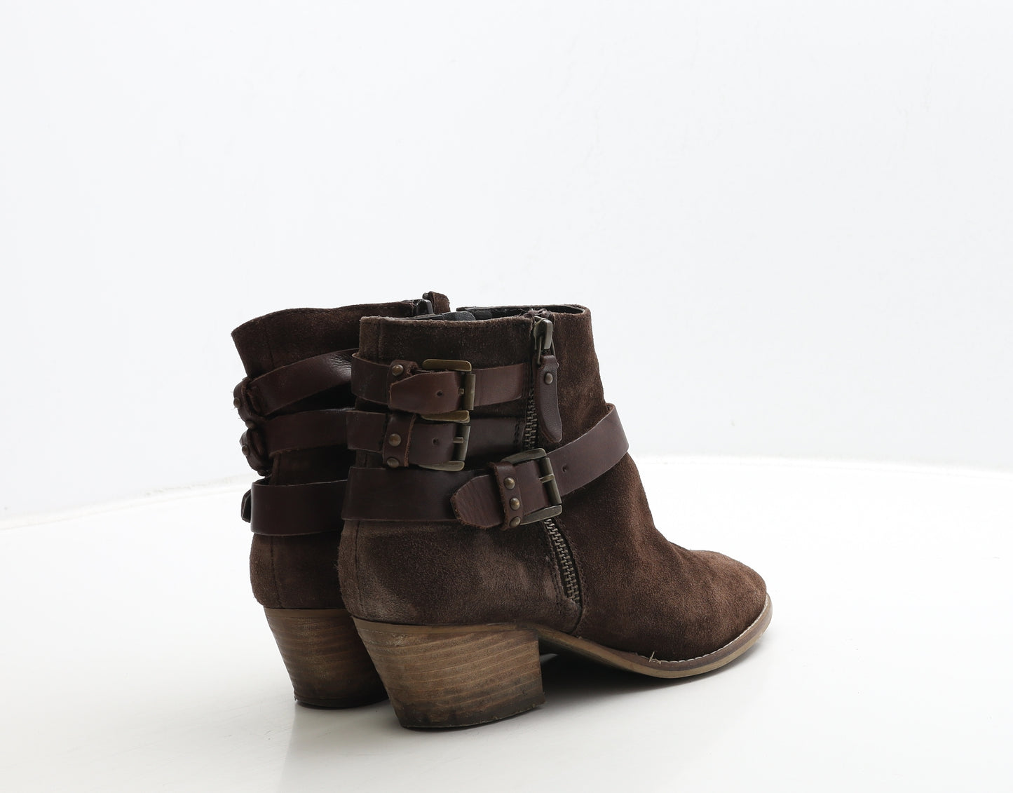 Dune Womens Brown Leather Biker Boot UK 5 38
