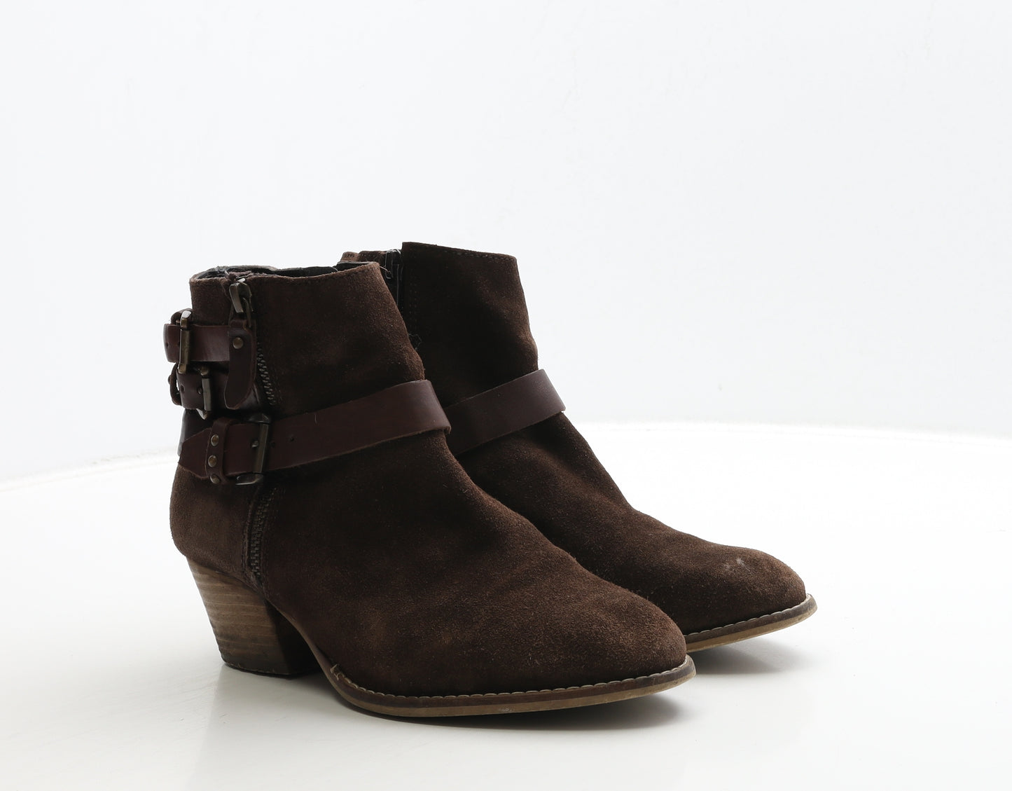 Dune Womens Brown Leather Biker Boot UK 5 38