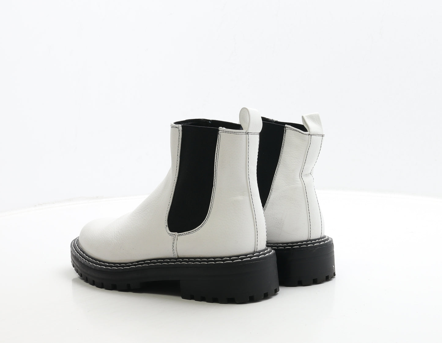 Primark Womens White Leather Chelsea Boot UK 5 38