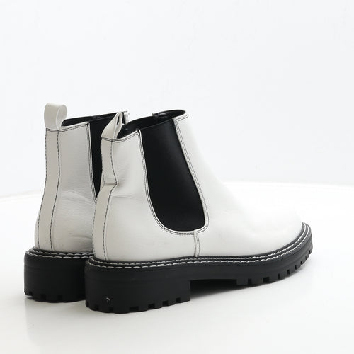 Primark Womens White Leather Chelsea Boot UK 5 38