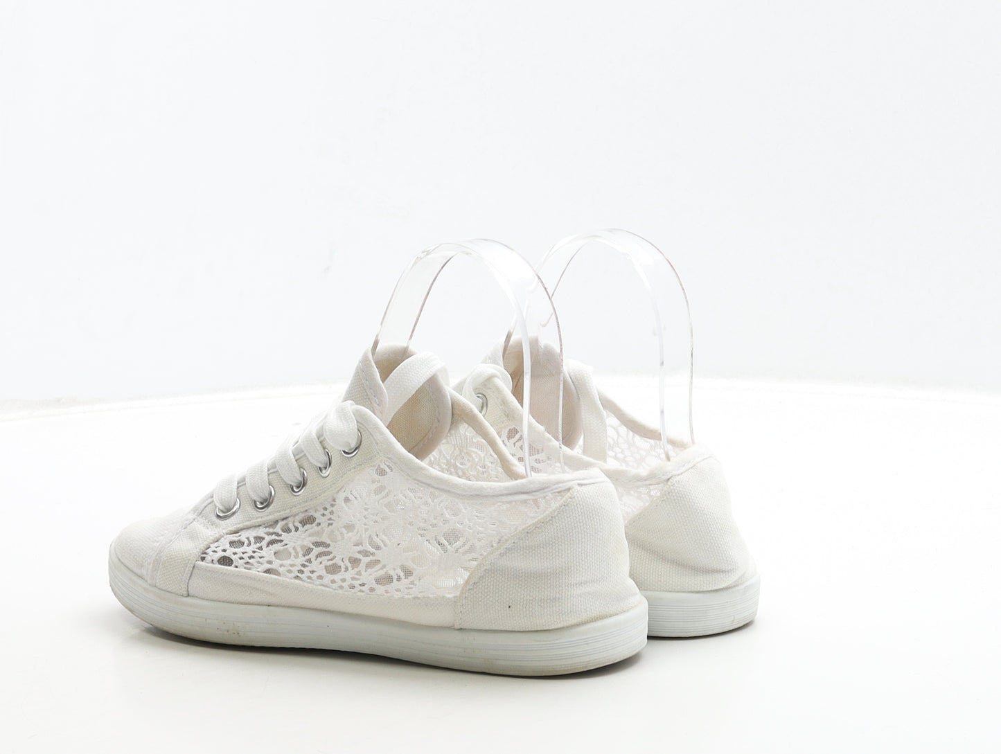 Preworn Womens White Polyester Trainer UK 3