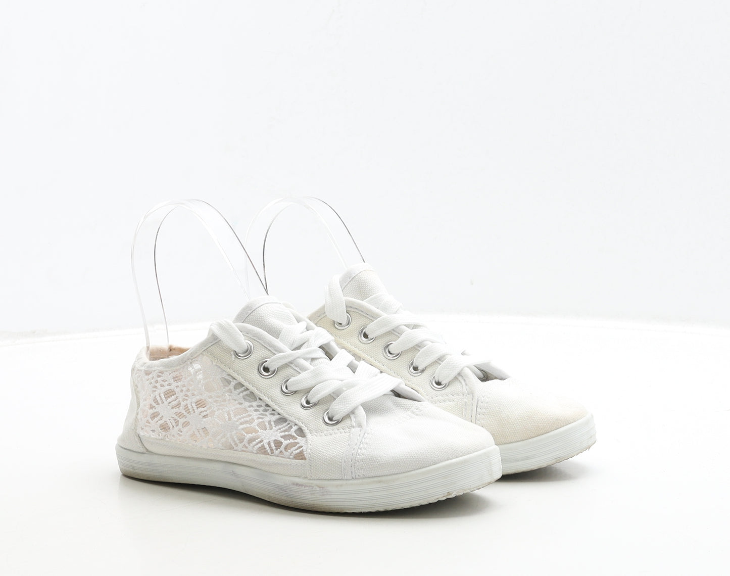 Preworn Womens White Polyester Trainer UK 3