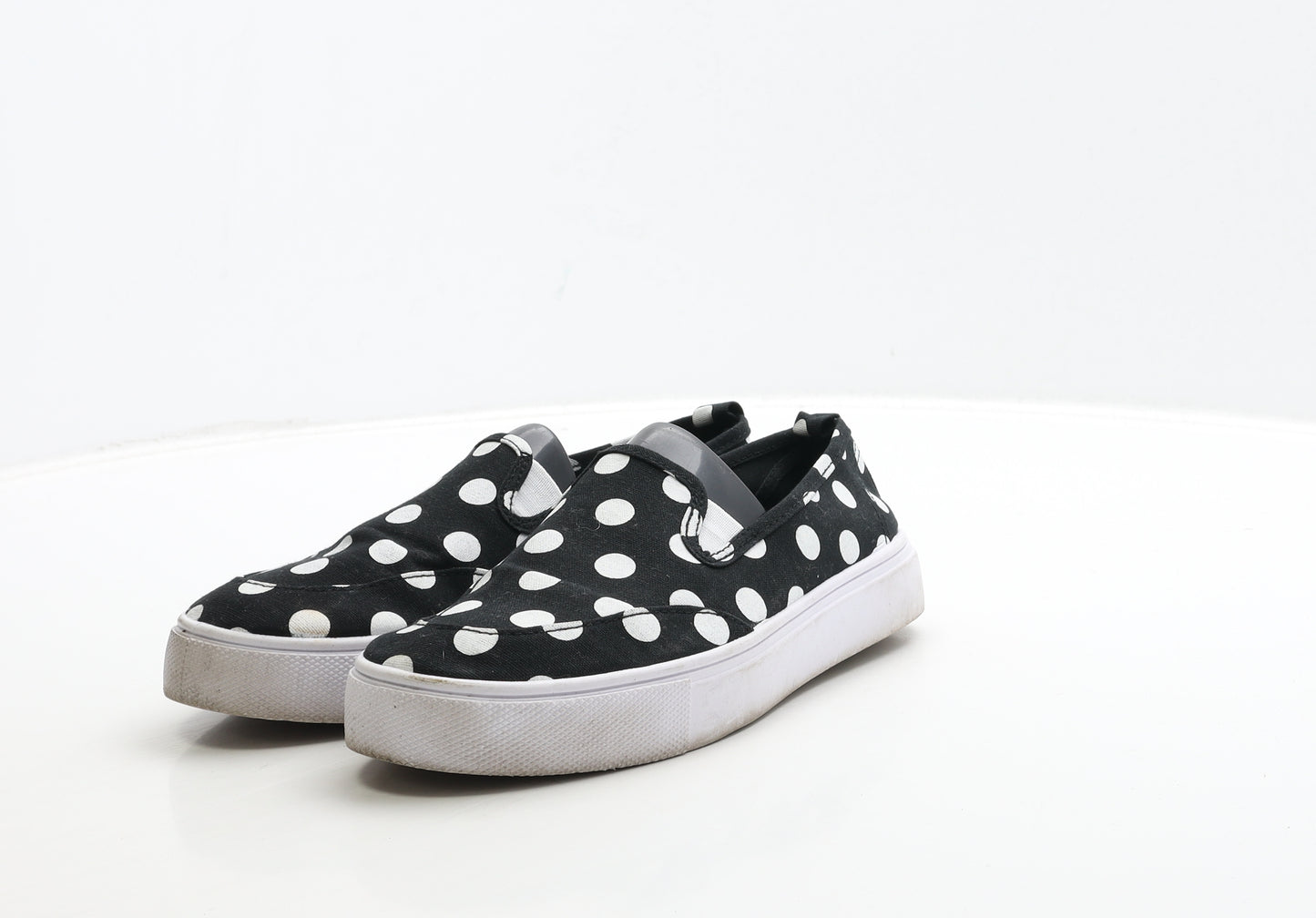ASOS Womens Black Spotted Fabric Trainer UK 5