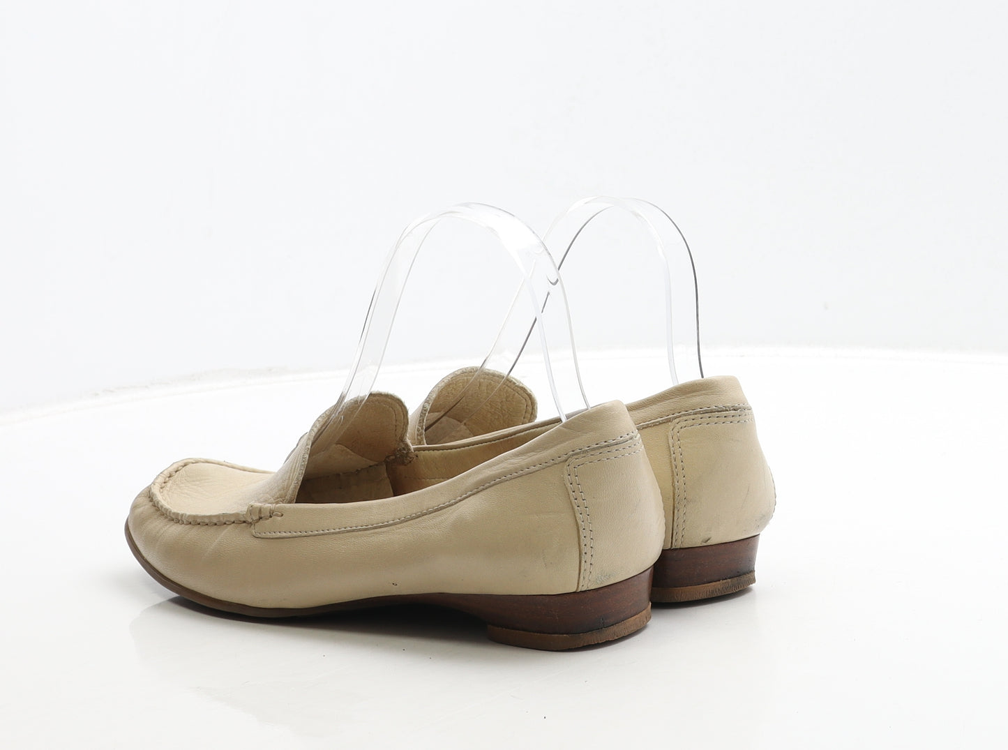 K by Clarks Womens Beige Leather Loafer Casual UK 6