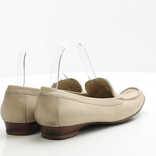 K by Clarks Womens Beige Leather Loafer Casual UK 6