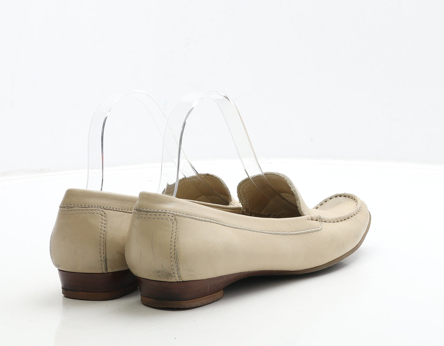 K by Clarks Womens Beige Leather Loafer Casual UK 6