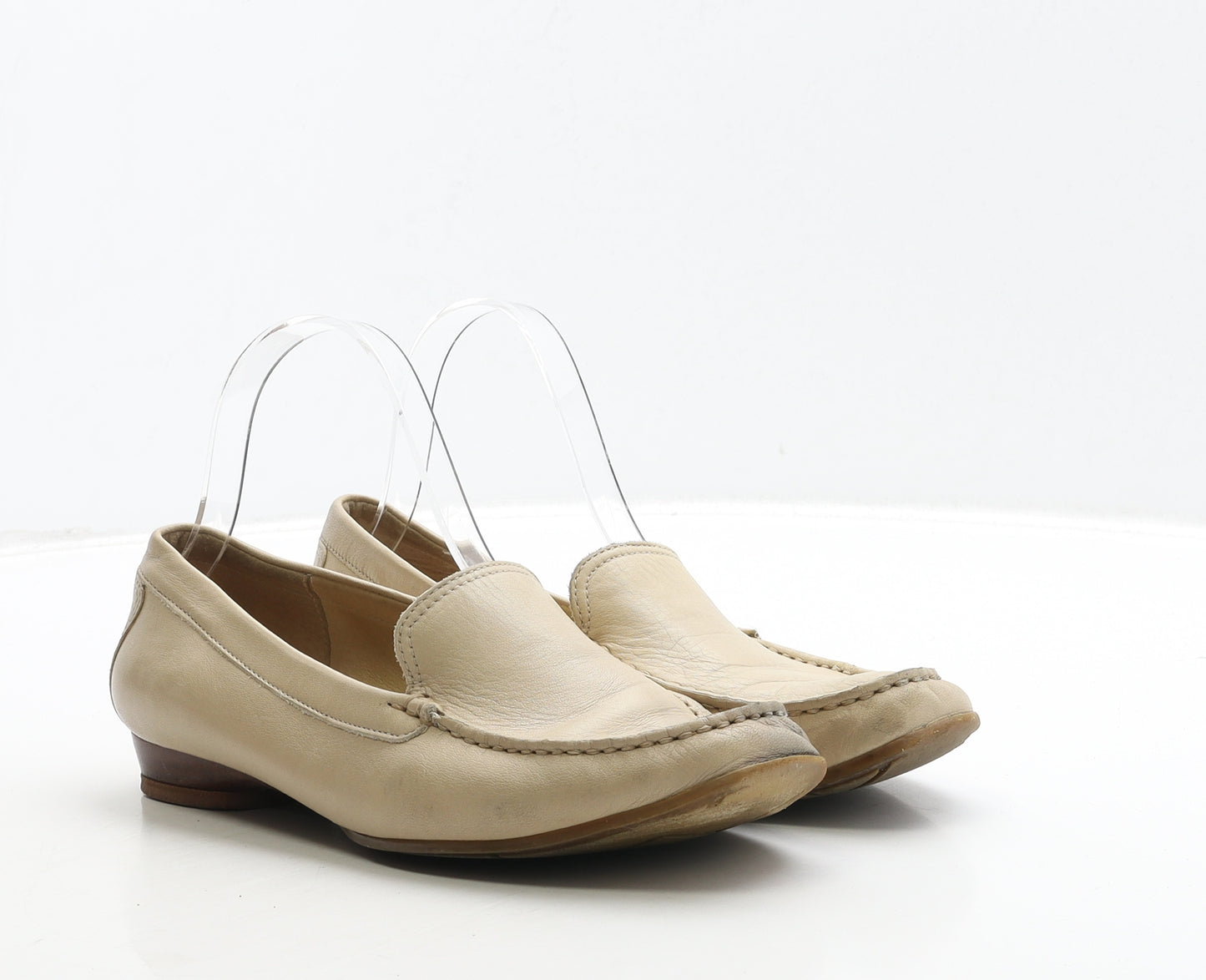 K by Clarks Womens Beige Leather Loafer Casual UK 6
